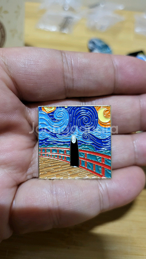 명화, 명작그림 패러디 금속뱃지, 패션 악세서리--4