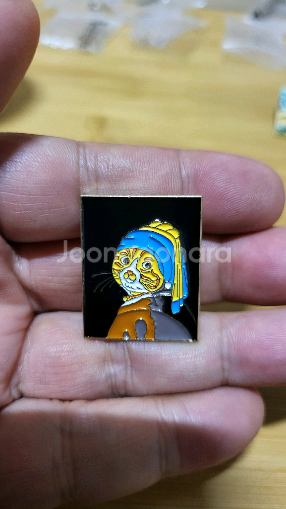 명화, 명작그림 패러디 금속뱃지, 패션 악세서리--7