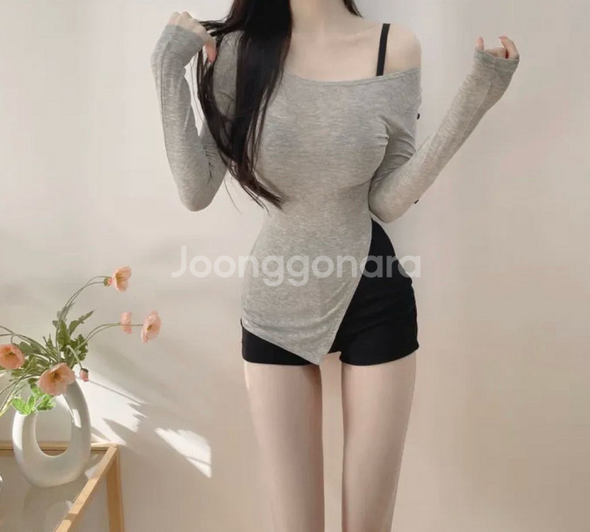 언발밑단 소매트임티--0