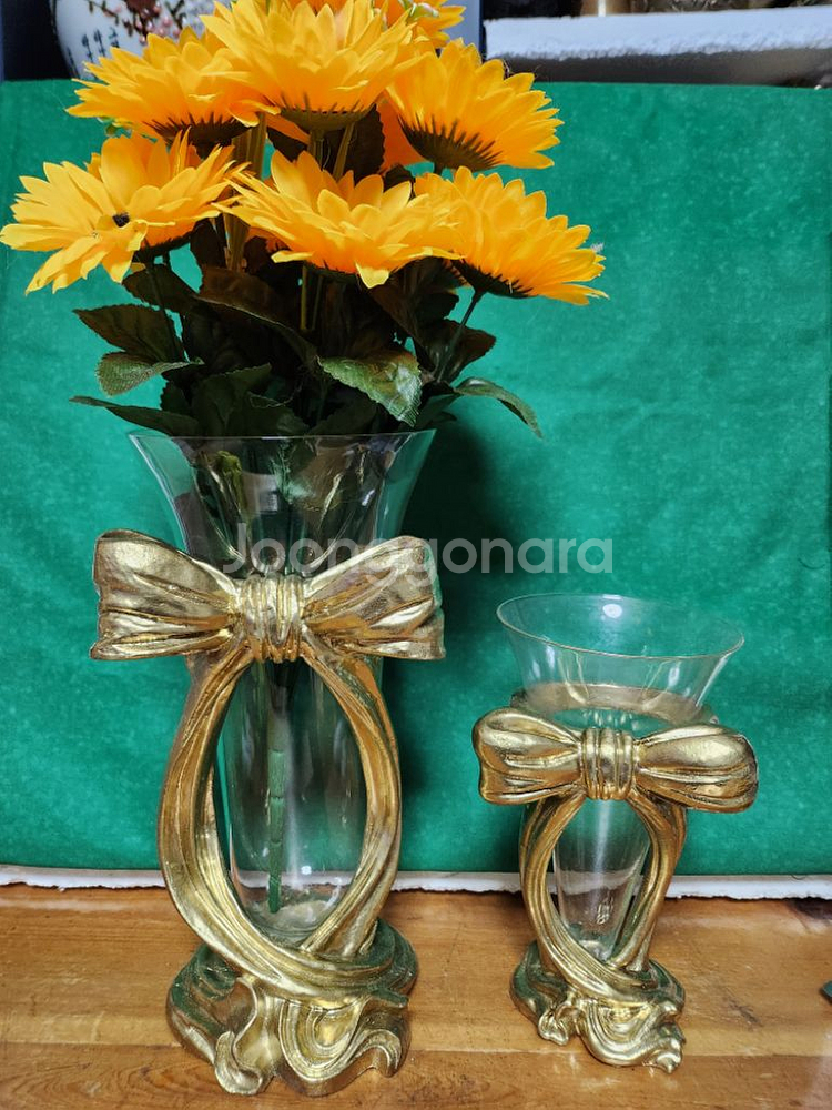 프랑스 유리관 화병 2점--1