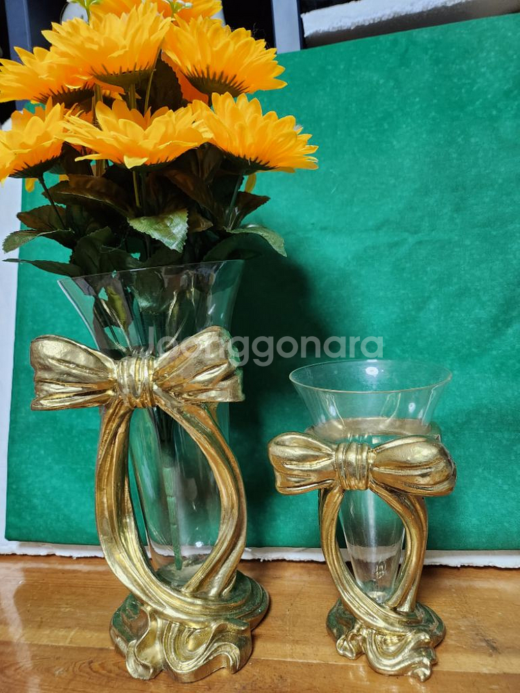 프랑스 유리관 화병 2점--2