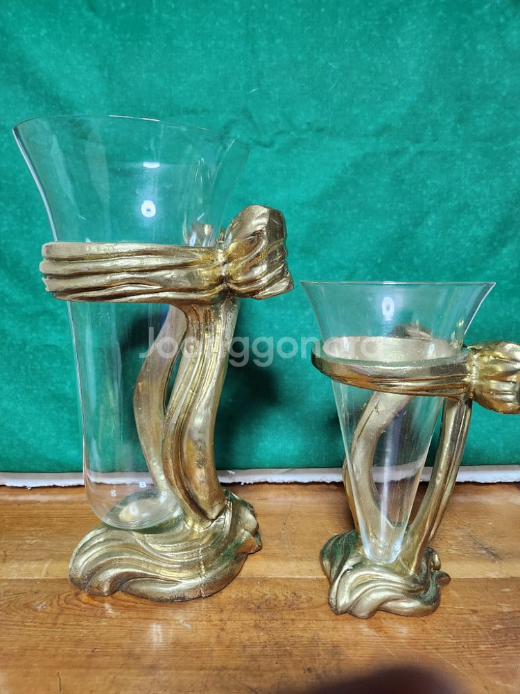 프랑스 유리관 화병 2점--6