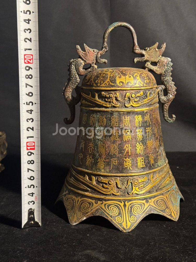 [골동품] 연대감 높은 금상감 청동기 청동종--9