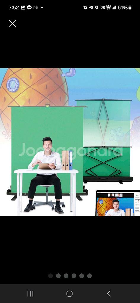 미사용 크로마키 휴대용 반자동 거치대 이동식 롤스크린--0