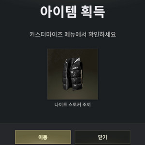 배그 나이트 스토커 조끼 스킨 코드 판매 (1장)