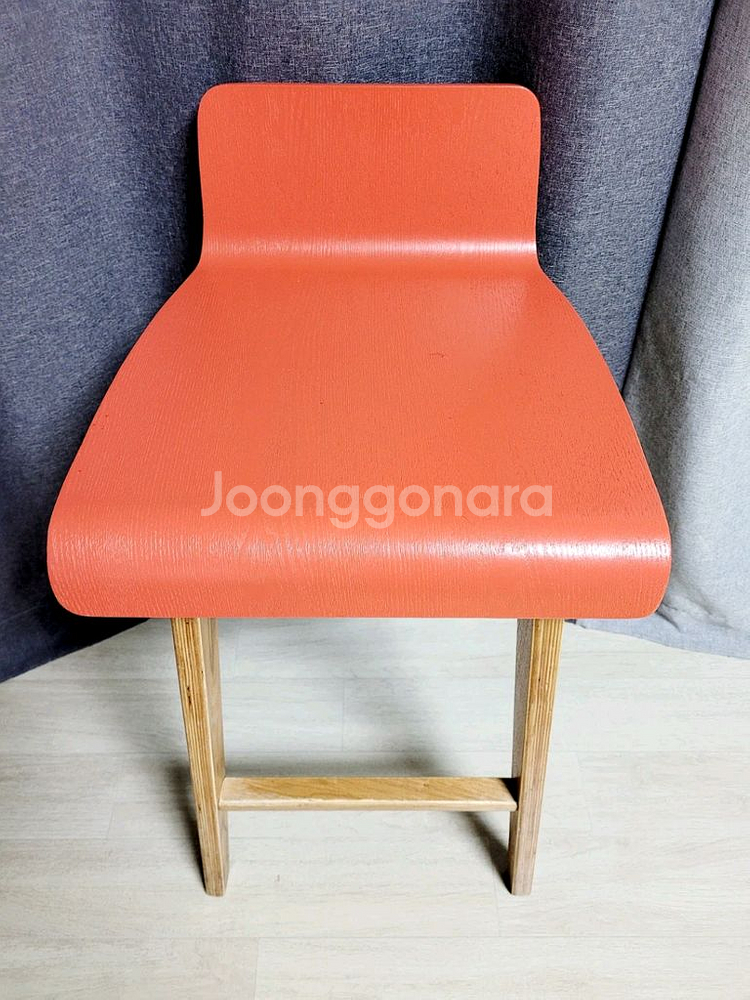 오렌지색 원목 아일랜드식탁의자 / 홈 바테이블 의자--1