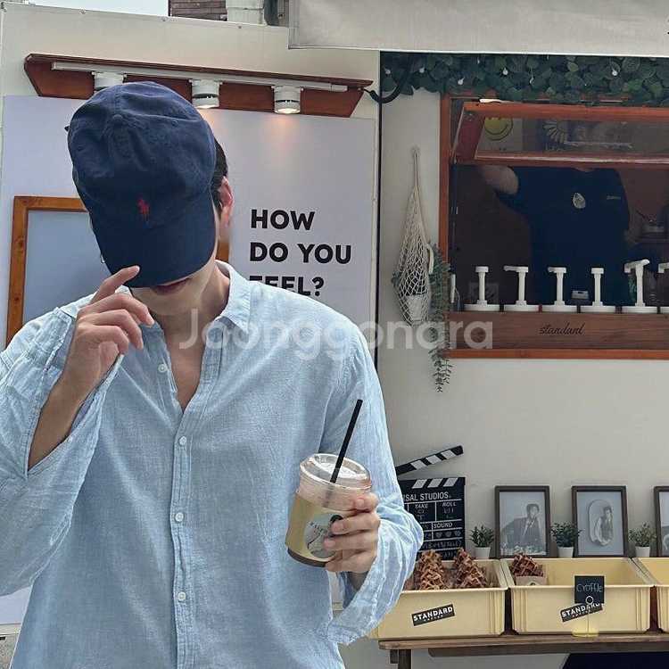 새제품 폴로 랄프로렌 코튼 치노 볼캡 네이비/레드--2