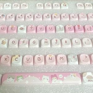 meow 핑크 고양이 moa키캡