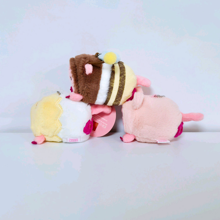 잔망루피 동물탈 돼지 꿀벌 병아리 인형 가방고리 키링 이미지