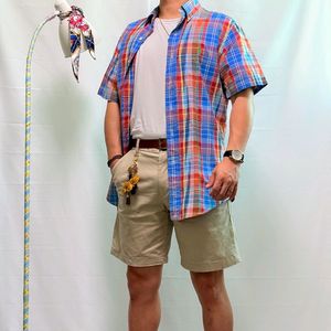 랄프로렌 체크 반팔 셔츠 [M] (CUSTOM FIT)