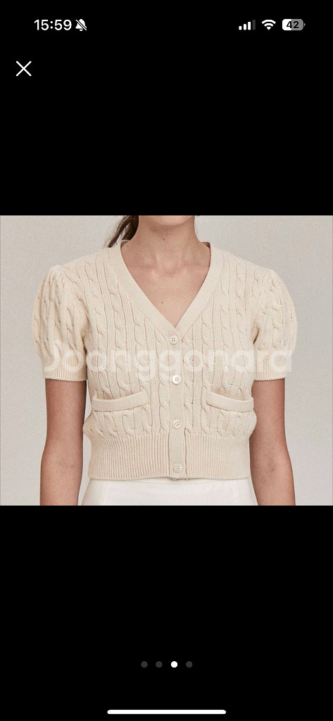 더바넷 반팔니트가디건--2