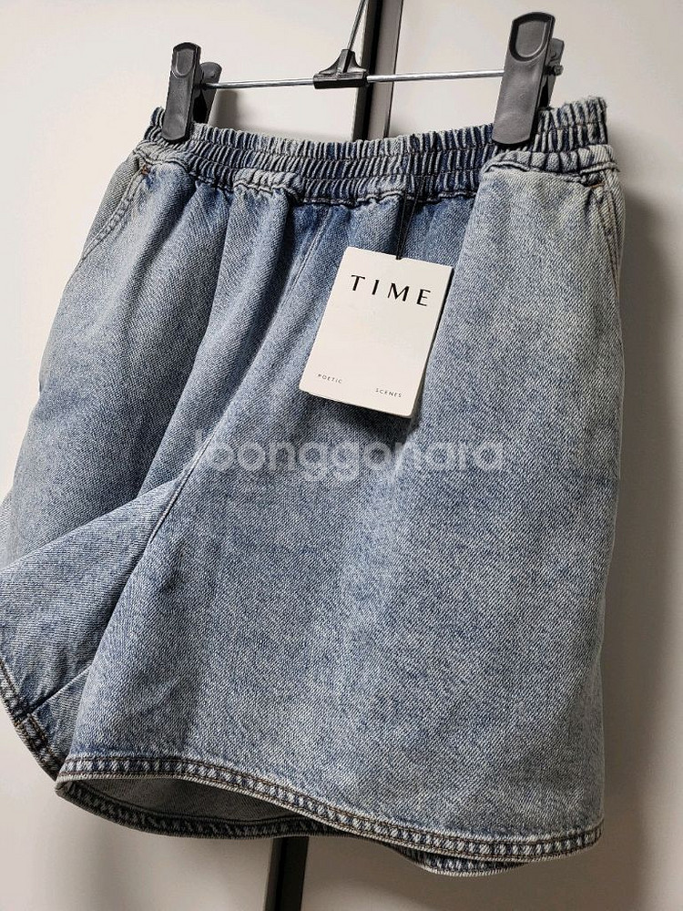 한섬 타임 밴딩 데님 반바지--8