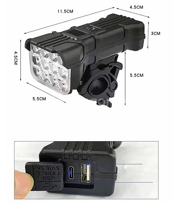 미사용 자전거 12LED전조등+전자벨--4