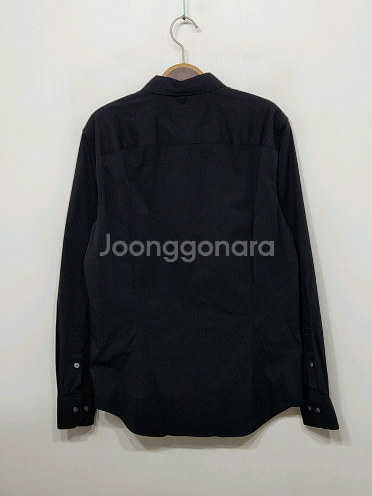 (M) 타미힐피거 남방 블랙 스판 로고 토미 셔츠--5