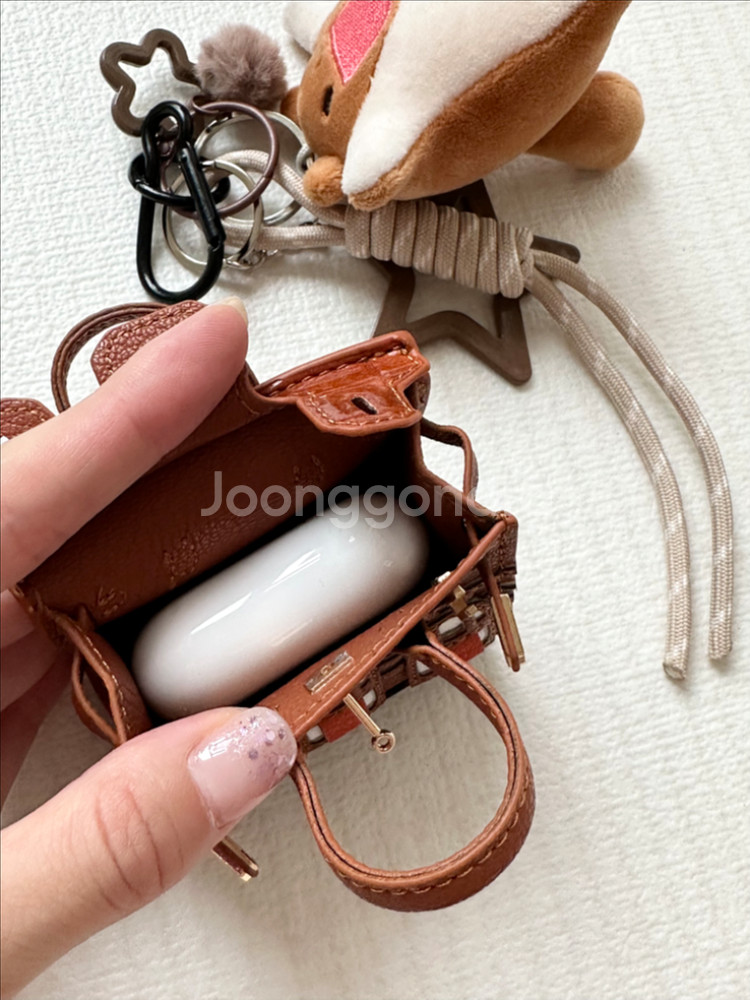 핸드메이드 미니백 키링 가방고리 에어팟 차키 케이스--7