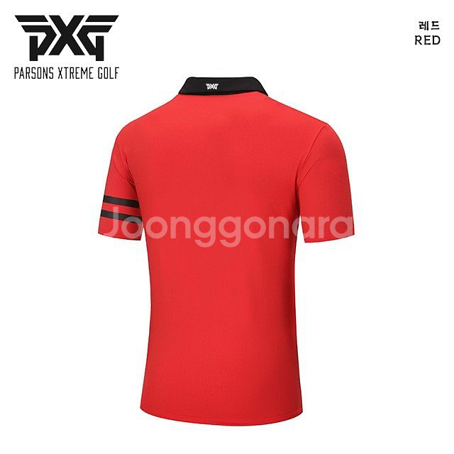 PXG 골프 남성 배색 완장 슬리브 반팔 카라티--4
