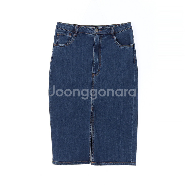 [S]자라 중청 H라인 슬릿 데님스커트 청치마--0
