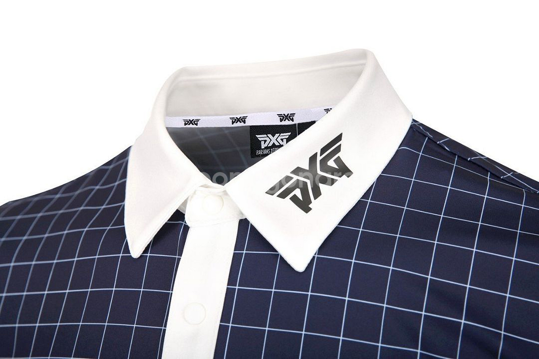 PXG 골프 남성 체크 냉감 아이스 반팔 카라티--8