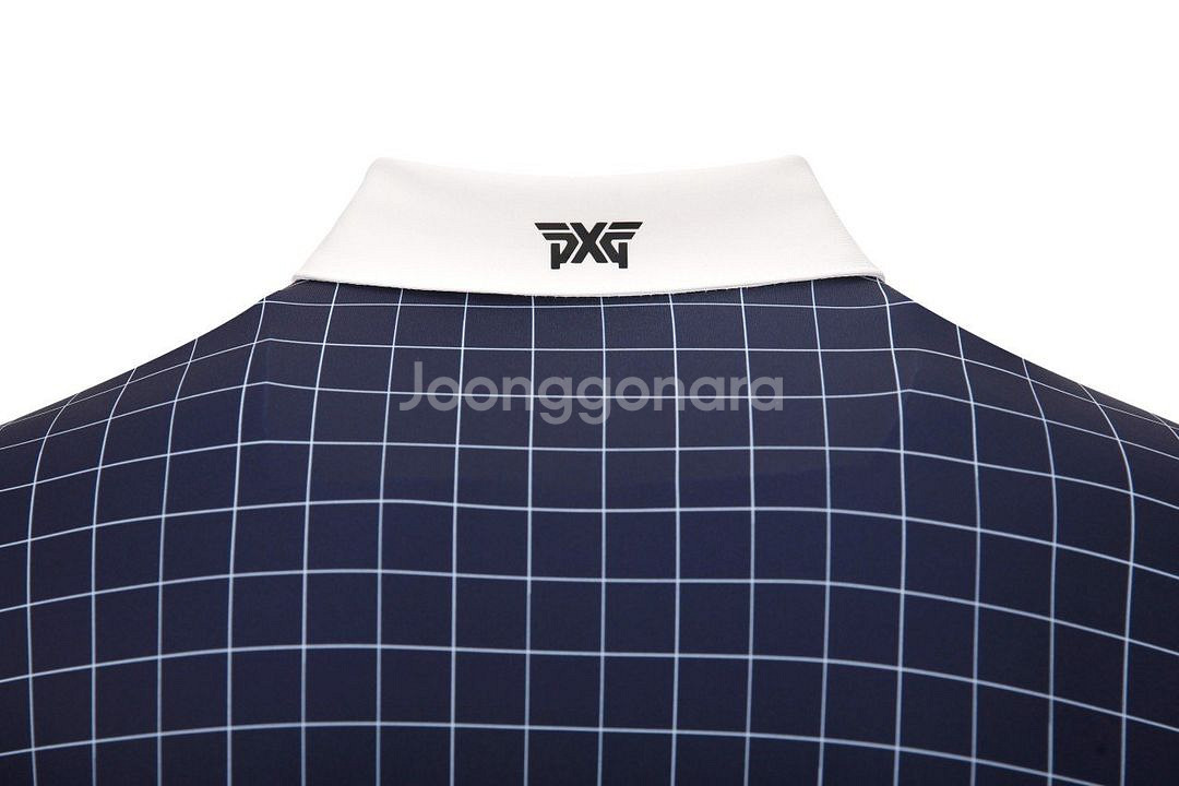 PXG 골프 남성 체크 냉감 아이스 반팔 카라티--7