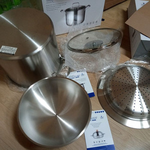 찰리쿡 슈타트 스테인리스 곰슬 냄비와 돔 스티머