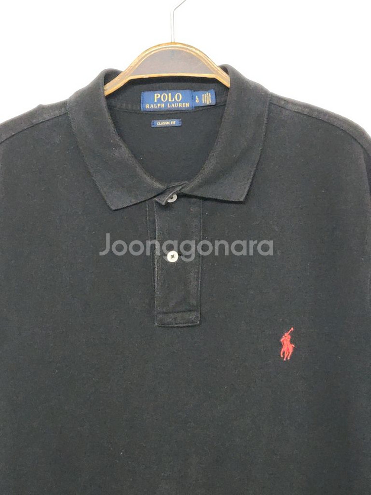 (XL) 랄프로렌 폴로 반팔 카라티 블랙 PK 티셔츠--1