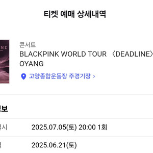 블랙핑크 토요일 콘서트 원가양도
