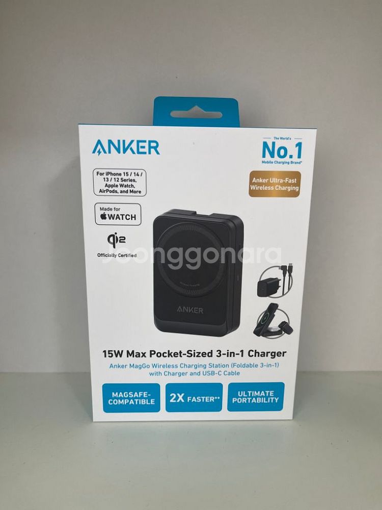 [미개봉] ANKER 앤커맥고 3in1 충전기--2