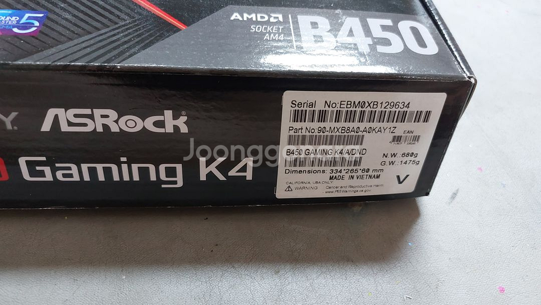 ASRock B450 Gaming K4 메인보드 새상품--1