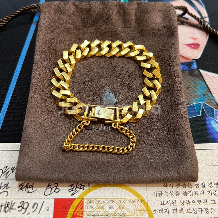 순금 팔찌 10돈 [광폭 팔각체인] 15돈굵기 24k--4
