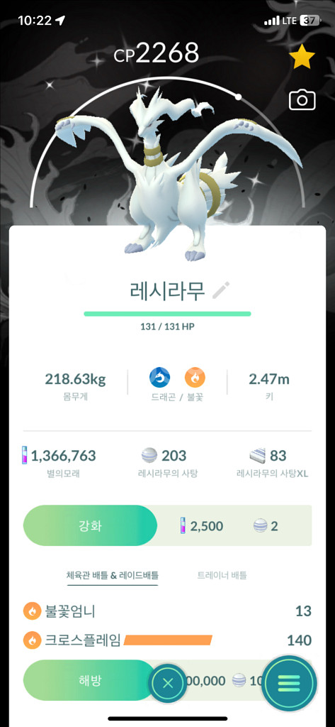 포켓몬고 배경 이로치 레시라무 판매--0