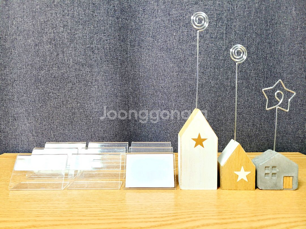 미니 아크릴 가격표 꽂이 10개+메모 꽂이 클립 3개--0