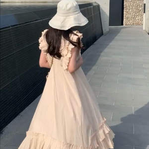 바이씨니 나시 플리츠 원피스 바스락 프릴 롱 민소매