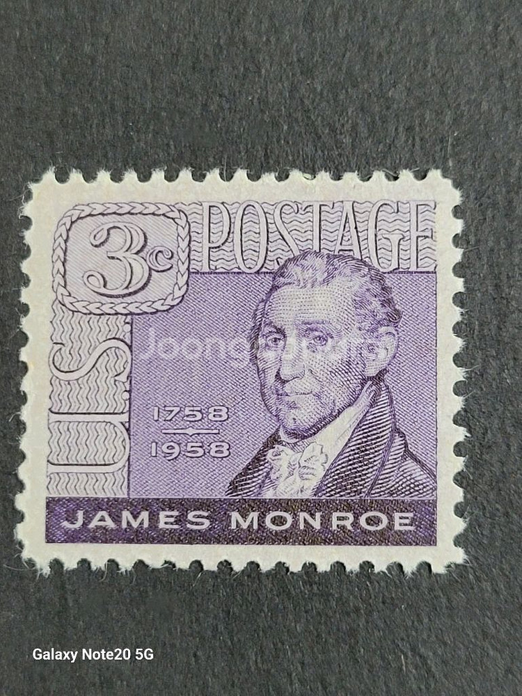 (미국우표)1958년 제5대대통령 제임스몬로 100주년--0