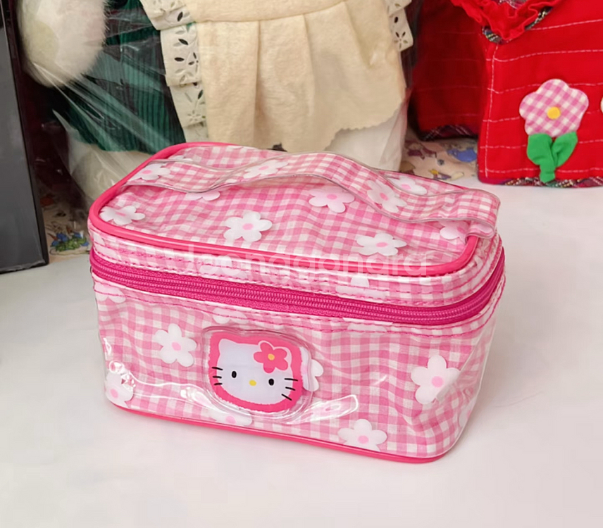 고전 키티 PVC 파우치 보관 케이스 정리--0