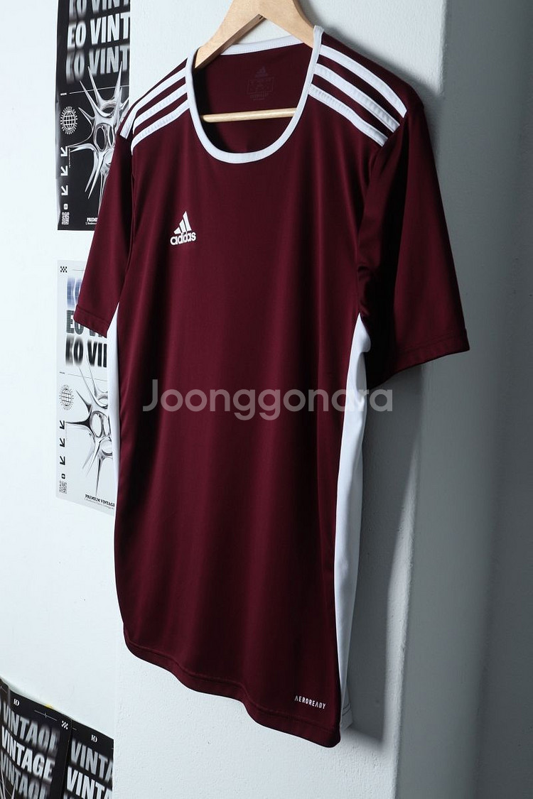 (XL) 아디다스 반팔 티셔츠 기능성 버건디 올드스쿨--4