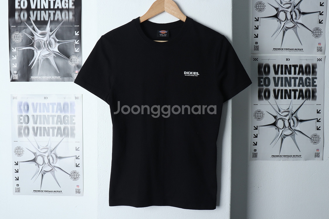 (S) 디키즈 반팔 티셔츠 블랙 올드스쿨--0