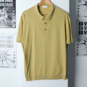 (L-XL) 코스 반팔 카라 티셔츠 기본 무지 노랑