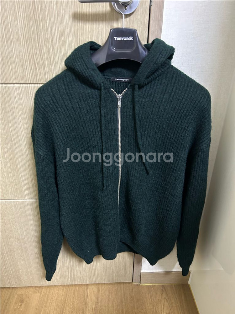 해칭룸 모헤어 니트후드 다크그린--0