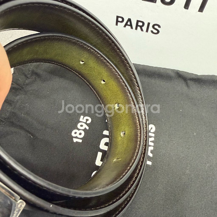 [정품]벨루티 스크리토 레터링 벨트--3