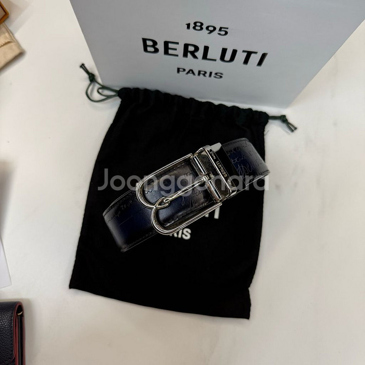 [정품]벨루티 스크리토 레터링 벨트--0