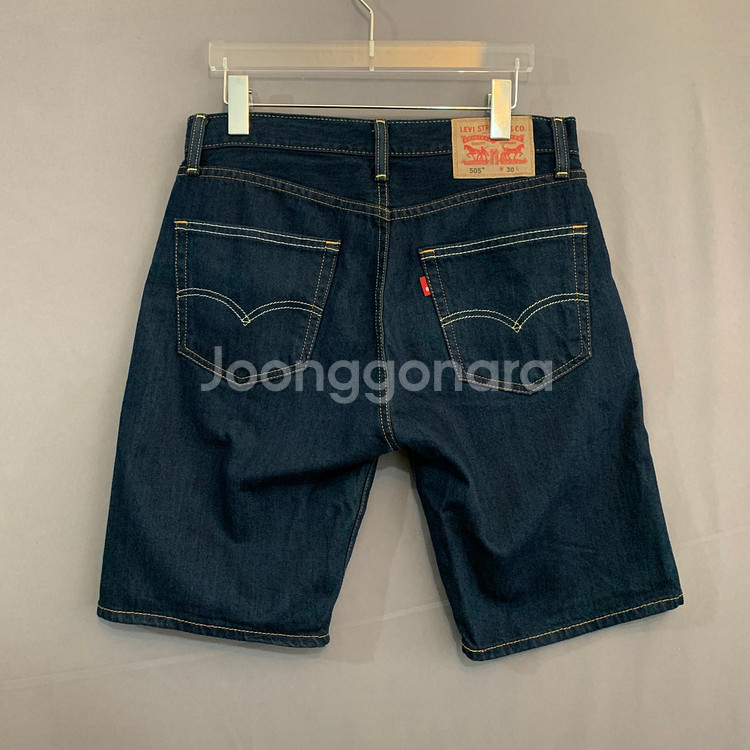30인치 리바이스 505 진청 데님 쇼츠 청반바지--1