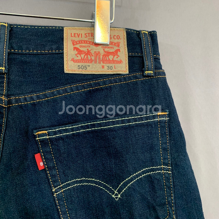 30인치 리바이스 505 진청 데님 쇼츠 청반바지--2