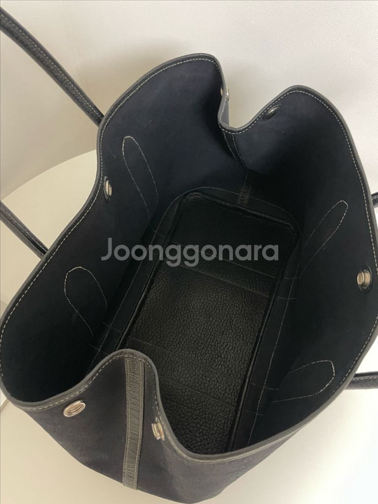 에르메스 가든파티36 토트백 캔버스 블랙--6