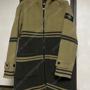 19 FW 스톤아일랜드 스트라이프 울 혼방 후드코트