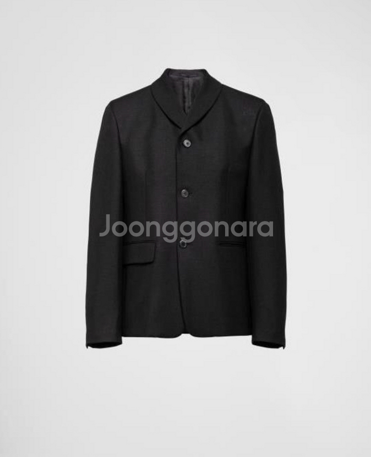 [52] 프라다 싱글 브레스티드 숄카라 블레이저 자켓--0