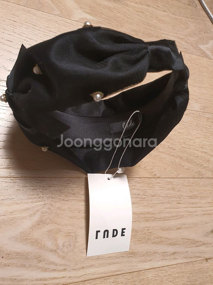 루드 와이드 리본 진주 헤어밴드--4