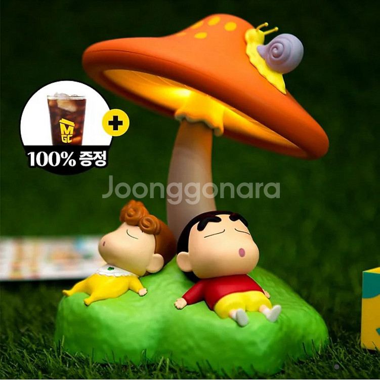 택포) 짱구 짱아 버섯 무드등--0