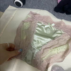 레이스 포인트 여자팬티 핑크 연두