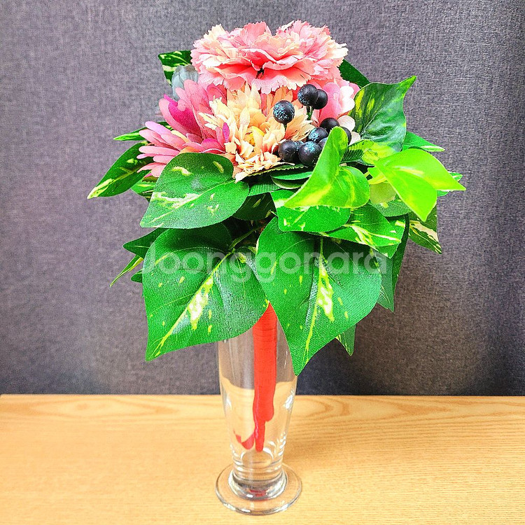 인테리어 조화 꽃다발 + 화병 세트 / 테이블 소품--0