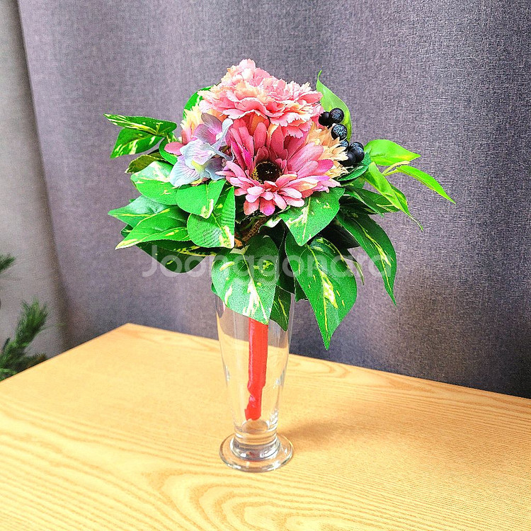 인테리어 조화 꽃다발 + 화병 세트 / 테이블 소품--4